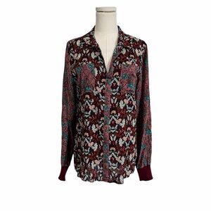 Tiny by Anthropologie Blouse Top Womens Med Multicolor Floral Multi Print Boho